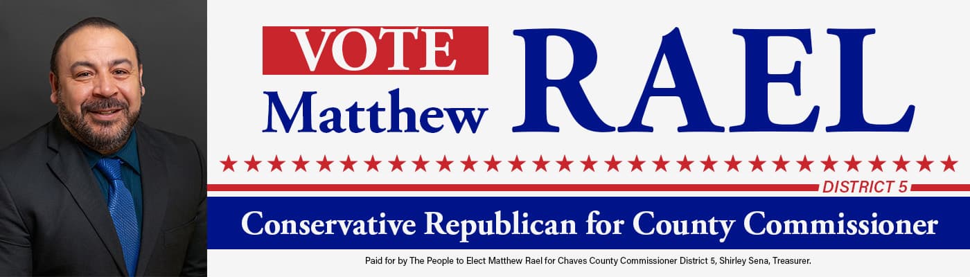 Campaign poster for Matthew Rael, candidate for county commissioner